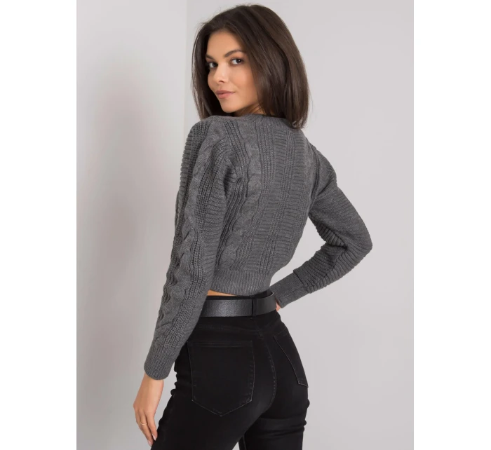Dámský svetr LC SW model 15826246 tmavě šedý - FPrice Dámský svetr LC SW model 15826246 tmavě šedý - FPrice