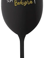 VÍNO JE NÁPOJ BOHOV. SOM BOHYŇA! - čierny pohár na víno 350 ml