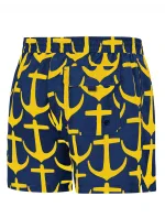 Pánske plavkové kraťasy Happy Self SM29-21 tm..modrá-vzor - Self