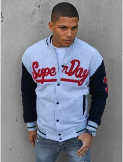 Pánska šedá mikina na zips FashionStreet BX5446