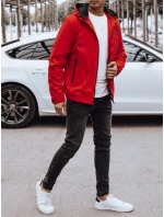 Pánská přechodná bunda s kapucí červená Dstreet model 21980657 - FashionStreet