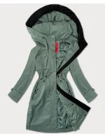 Svetlozelená jednoduchá dámska bunda s kapucňou LHD (LHD-24590) Svetlozelená jednoduchá dámska bunda s kapucňou LHD (LHD-24590)
