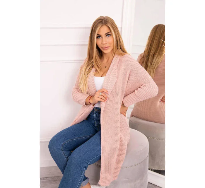 Svetr s netopýřími rukávy pudrově růžový