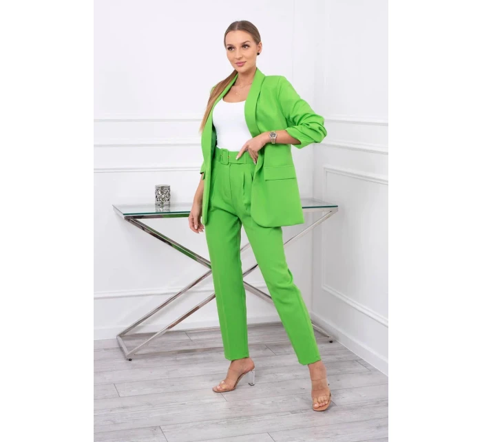 Elegantní souprava saka a kalhot světle zelené barvy