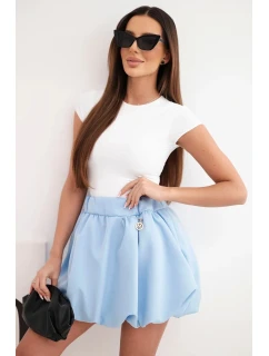 Dámska viskózna sukňa bomber s elastickým pásom modrá