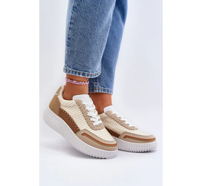 Dámské tenisky na platformě béžové model 21650631 - Boto