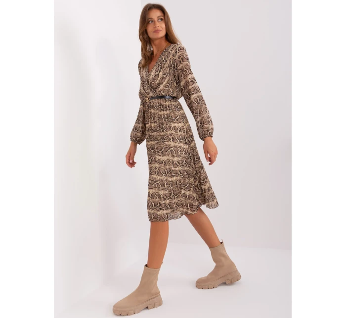 Šaty DHJ SK 10536N 5.03P čierna a béžová