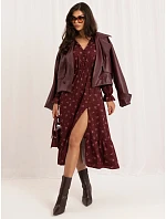 Sukienka MI SK model 22340928 bordowy - FPrice Sukienka MI SK model 22340928 bordowy - FPrice