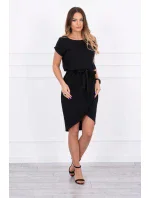 Šaty s obálkou dole černé