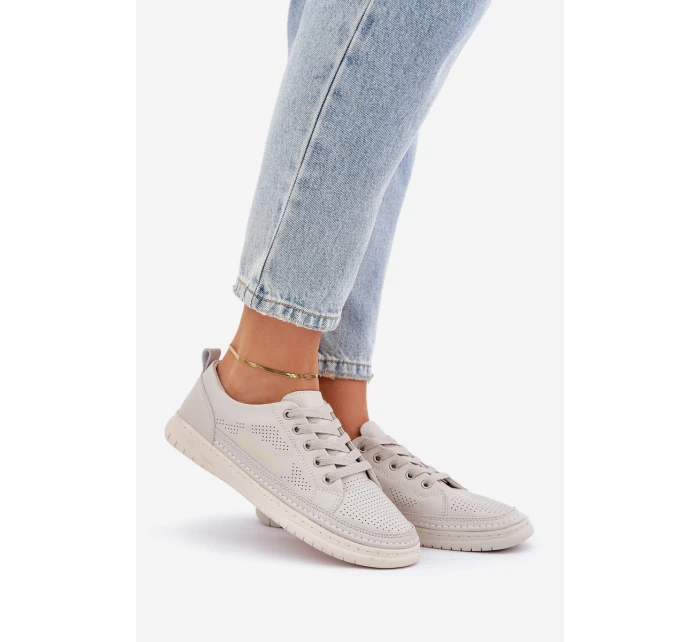 Dámské Kožené Tenisky Šedé model 21684179 - EVENTO