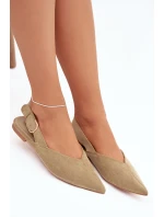 Dámské baleríny s přeskou Zelené Tanelia