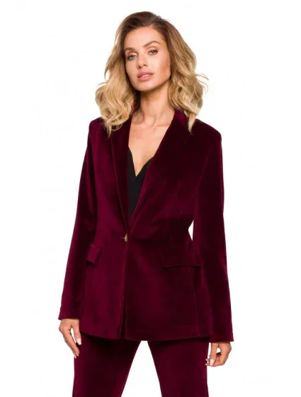 Zamatové sako s gombíkom M643 - Moe Zamatové sako s gombíkom M643 - Moe