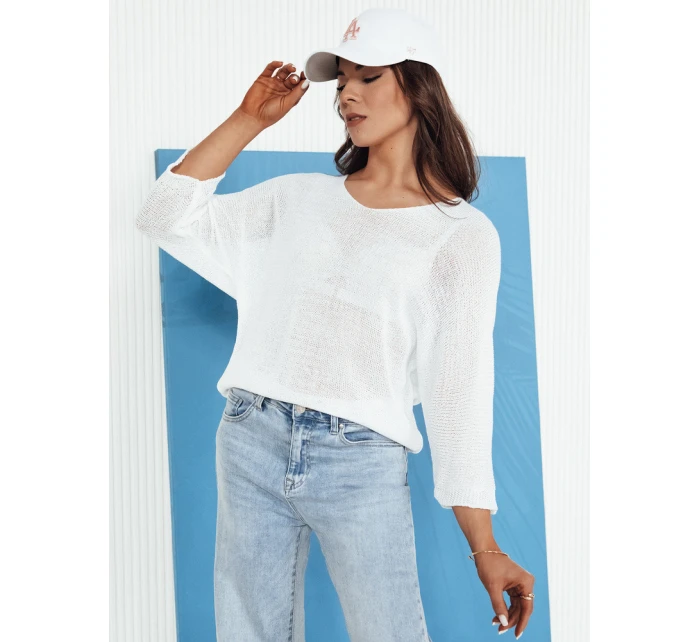 Dámský prolamovaný svetr ecru Dstreet model 21976228 - FashionStreet Dámský prolamovaný svetr ecru Dstreet model 21976228 - FashionStreet