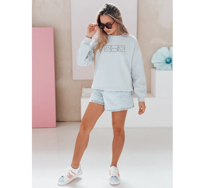 Dámská oversize mikina s výšivkou modrá Dstreet model 21989242 - FashionStreet