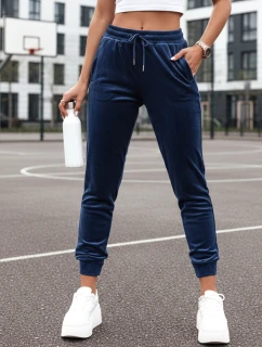 Dámske velúrové modré tepláky FashionStreet UY2836