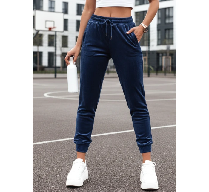 Dámske velúrové modré tepláky FashionStreet UY2836