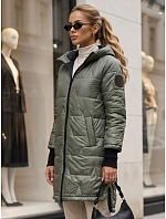 Dámska prešívaná prechodová bunda s kapucňou, zelená, FashionStreet TY5789 Dámska prešívaná prechodová bunda s kapucňou, zelená, FashionStreet TY5789