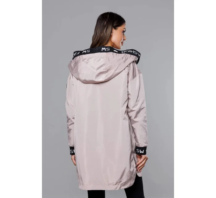 Dámska tenká bunda s kakaovým lemovaním (B8145-51)