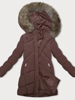 Hnedá zimná bunda s kapucňou (LHD-23015)