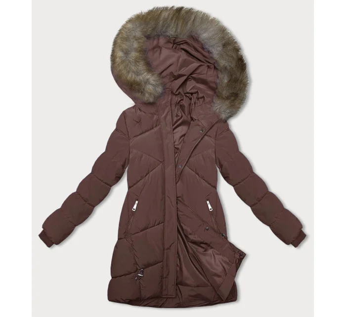 Hnědá zimní bunda s kapucí model 21246115 - LHD