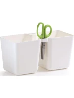 Kvetináč s bylinkami TWINS CUBE WITH CUTLERY WHITE