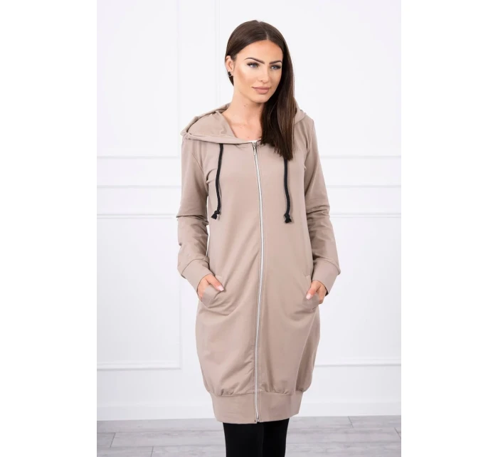 Mikina s kapucňou tmavo béžová Mikina s kapucňou tmavo béžová