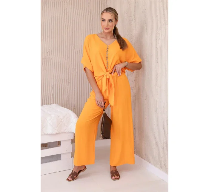 Súprava blúzky a nohavíc jasne oranžová