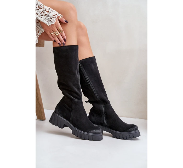 Kozačky Kolena Zateplené Černé model 21677179 - Zazoo