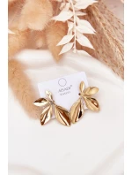 Velké dámské náušnice listy zlaté