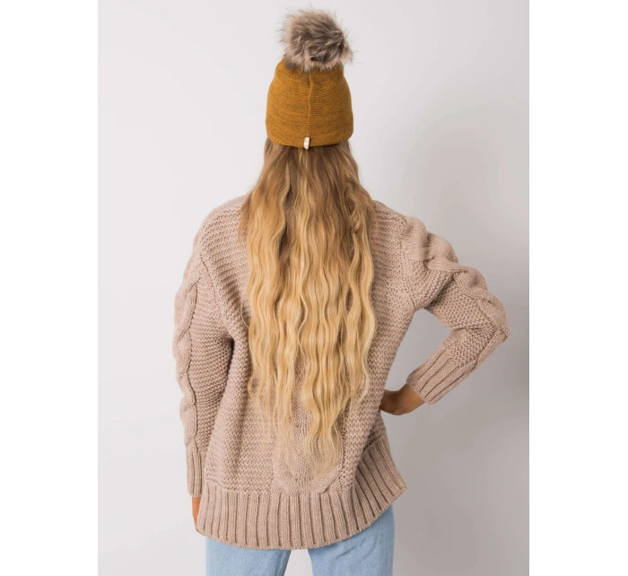 Dámska čiapka 69 tmavo žltá