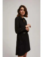 Dámské košilové šaty s páskem model 20567635 Černá - FPrice