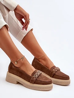 Dámské semišové mokasíny Zazoo model 22111757 hnědé Zazoo - SWEET SHOES