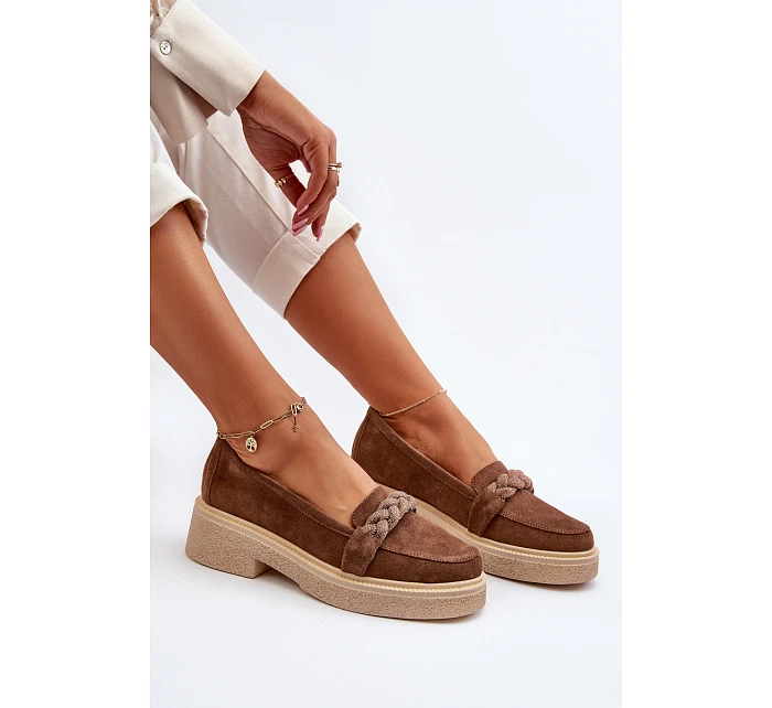 Dámske semišové mokasíny Zazoo 3429/W hnedé - Zazoo