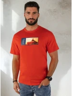 Pánské oranžové tričko s potiskem Dstreet model 21975036 - FashionStreet