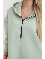 Zateplená mikina s bočnými otvormi tmavá mentolová
