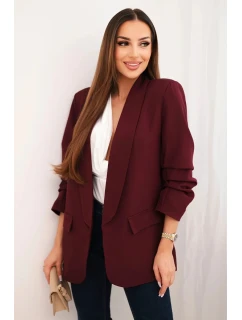 Elegantní sako s klopami bordové