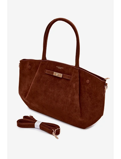 Shopper kabelka z imitace semiše Camel model 22111604 - Flora&Co