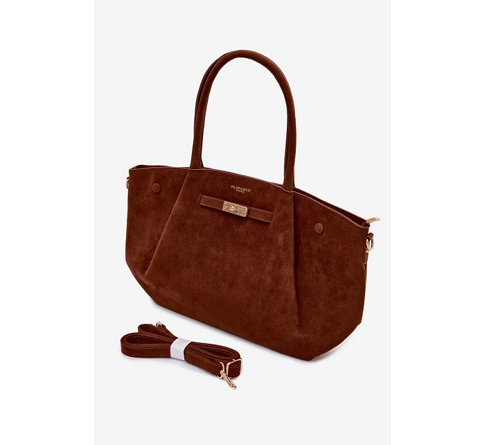 Shopper kabelka z imitace semiše Camel Nellia