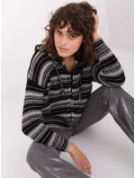 Sweter BA SW model 21326967 szaro czarny - FPrice Sweter BA SW model 21326967 szaro czarny - FPrice