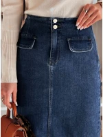 Dámska džínsová maxi sukňa s rozparkom BLUEVIC modrá FashionStreet CY0486 Dámska džínsová maxi sukňa s rozparkom BLUEVIC modrá FashionStreet CY0486