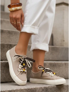 Sneakersy damskie beżowe model 22010025 - FashionStreet