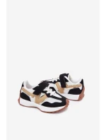 Sneakersy Dziecięce Na Rzep Biało-Czarne Tezzu