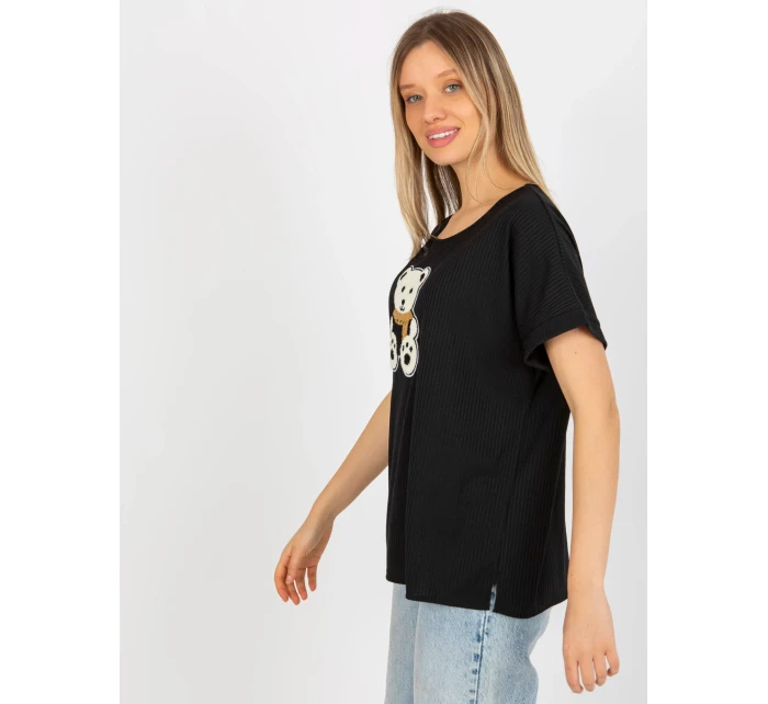 Dámská halenka LK BZ model 18309980 černá - FPrice Dámská halenka LK BZ model 18309980 černá - FPrice