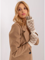 Svetlo béžové dvojdielne zimné rukavice