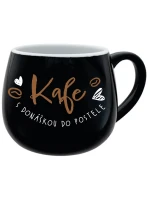 KAFE S HRNEKOM - čierny keramický hrnček 300 ml KAFE S HRNEKOM - čierny keramický hrnček 300 ml