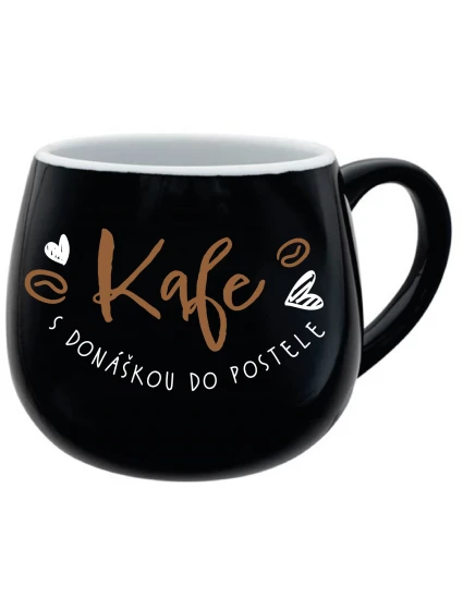 KAFE S HRNEKOM - čierny keramický hrnček 300 ml KAFE S HRNEKOM - čierny keramický hrnček 300 ml