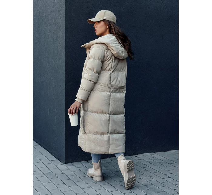 Dámský prošívaný kabát béžový Dstreet model 21978749 - FashionStreet