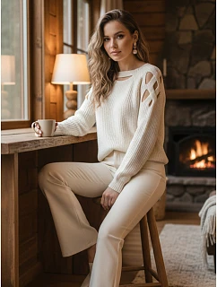 Dámsky sveter SLITARIA ecru FashionStreet MY2408