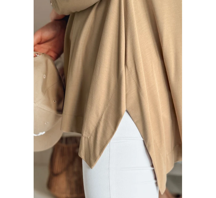 Dámská máslová halenka oversize s přívěskem tmavě hnědá Dstreet model 21985730 - FashionStreet