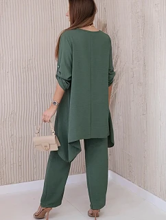 Súprava blúzka + nohavice s príveskom tmavá khaki